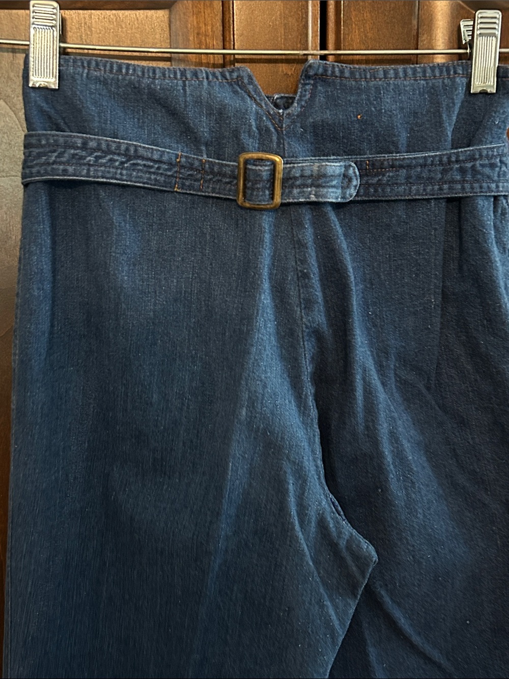 1970’s French Kiss High-Waist Button-Front Sailor Bell Bottom Jeans - Remington - Picture 4 of 7
